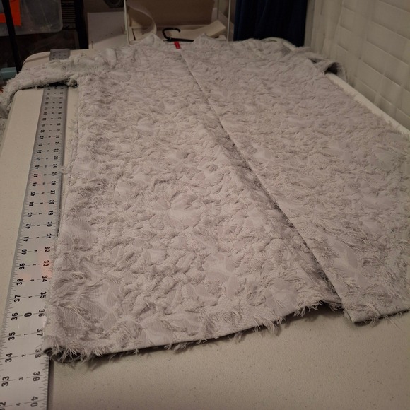 IC by Connie K Women's Gray Textured Fringe Duster Cardigan Kimono Jacket L - Picture 6 of 12